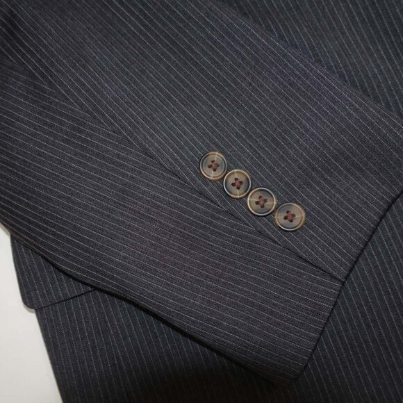 Brooks Brothers Men's Pinstripe 2 Button Suit Size 40 Regular 35 x 29 Gray Wool - Picture 10 of 14